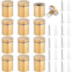 Золотой & Цвет Нержавеющей Стали 304 штифты для стекла из нержавеющей стали, настенные винты для акриловой вывески, с анкерной пробкой, золотые и нержавеющая сталь цвет, 25x25 мм, отверстие : 5 мм