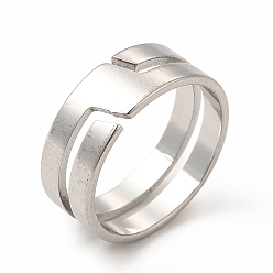 Color de Acero Inoxidable Anillo de acero inoxidable para mujer que no se empaña., color acero inoxidable, tamaño de EE. UU. 304 6 (1/4 mm)