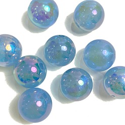 Светло-Голубой 10 шт. светящиеся непрозрачные акриловые бусины, светится в темноте, круглые, Небесно-голубой, 16 мм