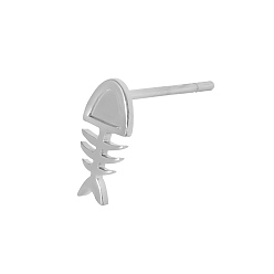 Нержавеющая Сталь Цвет 304 серьги-гвоздики в форме рыбок из нержавеющей стали, украшения для женщин, цвет нержавеющей стали, 9x4 мм