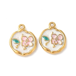 Золотой 304 нержавеющей стальной эмали подвески, , ионное покрытие (ip), золотые, 23.5x19x4 мм, отверстие : 2.2 мм