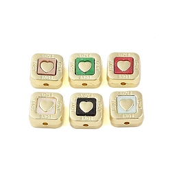 (52) Непрозрачная лаванда Сплав покрытия стойки с акриловыми бусинами, кубики и сердечки, разноцветные, 11x11x7 мм, отверстие : 1.5 мм