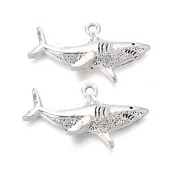 Античное Серебро Сплавочные подвески тибетского стиля, акул амулеты, без кадмия и без свинца, античное серебро, 19x33x5 мм, отверстие : 2 мм
