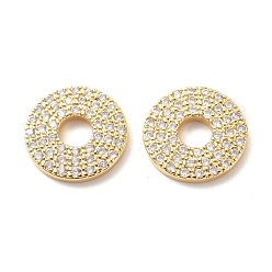 Настоящее золото 18K Экологически чистое латунное связующее кольцо из кубического циркония с микропаве, долговечный, без свинца и без кадмия, кольцо, реальный 18 k позолоченный, 12.5x1.5 мм, внутренний диаметр: 4.5 мм