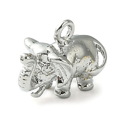 Платина Стойки обшивки латунь кулон, долговечный, без свинца и без кадмия, слон, платина, 11.5x16x9 мм, отверстие : 1.8 мм