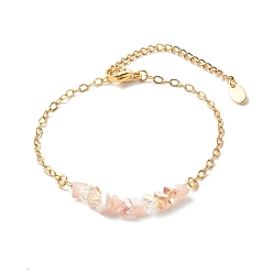 Pink Гальванические браслеты из стеклянных бусин, с ионным покрытием (ip) 304 кабельные цепи из нержавеющей стали, розовые, 7-5/8 дюйм (19.5 см)