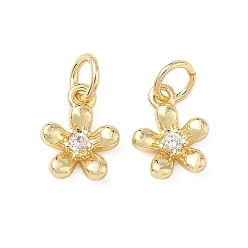 Золотой Латунные микро проложить кубического циркония подвески, , с прыжковых колец, без свинца и без кадмия, долговечный, стойки покрытие, золотые, 10x8x2.5 мм, отверстие : 3 мм