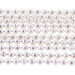 Серебро Латунные шаровые цепи, пайки, серебряный цвет гальваническим, 1.5 мм