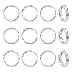 Silbern Silberfarbig 925 Geteilte Biegeringe aus Sterlingsilber, Doppel-Loop-Ringe springen, runde Ringe, Silbern Silberfarbig, 6x2 mm, Innendurchmesser: 4.5 mm, 15 Stück / Set
