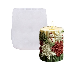 Снеговик Силиконовые формы для свечей своими руками, для изготовления свечей, белые, снеговик, 82x78x88 мм, внутренний диаметр: 64x65 мм