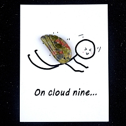 Унакит Натуральный унакит резные фигурки орнамент, для домашнего украшения рабочего стола, Подарочная карта своими руками с вдохновением, крыло, 30x15 мм