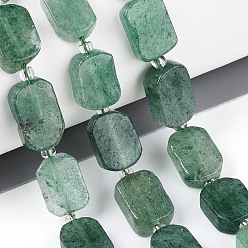 Клубничный Кварц Натуральный зеленый клубника кварц бисер нити, с бисером, прямоугольные, 9.5~14x7~10x4~6.5 мм, отверстие : 0.8~1 мм, около 12~15 шт / нитка, 6.69~8.07'' (17~20.5 см)