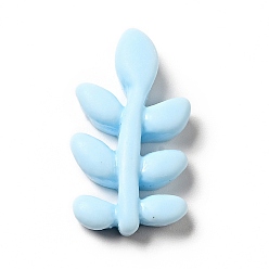 Лист Кабошоны из непрозрачной смолы на тему весны, Небесно-голубой, лист, 25x14x5 мм