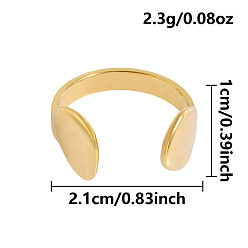 Настоящее золото 18K 304 открытые кольца манжеты из нержавеющей стали, реальный 18 k позолоченный, 21 мм