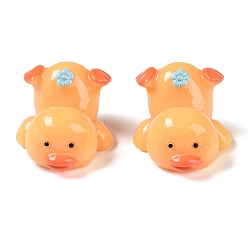 Оранжевый Мультяшные милые фигурки уток из смолы 3d, для украшения рабочего стола домашнего офиса, оранжевые, 39x32x24 мм