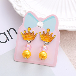 Crown Клипсы из пластика для детей, платина, корона, 40x15 мм