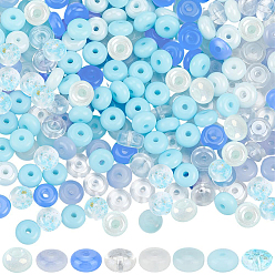Gemischte Farbe 400 Stück 8 Farben Glas Rocailles, Rondell, Gemischte Farbe, 6~6.5x3~3.5 mm, Bohrung: 1~1.8 mm, 50 Stk. je Farbe