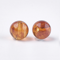 Sandy Brown Acrylic Beads, Imitation Gemstone Style, Round, Sandy Brown, 8x7.5mm, Hole: 1.6mm, about 1850pcs/500g