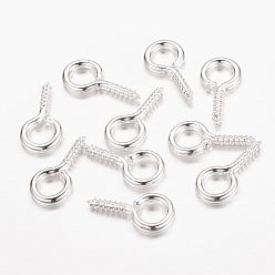 Серебро Железный винт с проушиной, за половину пробурено бисера, серебряный цвет гальваническим, 13x6.5x1.5 мм, отверстия: 4 мм, штифты: 1.5 мм