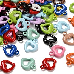 (52) Непрозрачная лаванда Акриловые подвески с запекаемой краской, сердце, разноцветные, 19x15x4 мм, отверстие : 2 мм