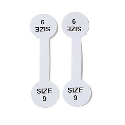 Белый Стикер размера складного бумажного кольца, Размер 9, бирка с размером клейкого кольца, круглые, белые, 5.1x1.4x0.01 см