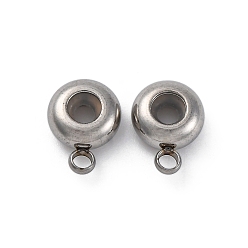 Нержавеющая Сталь Цвет 201 дуги из нержавеющей стали, с силиконовым уплотнительным кольцом, плоско-круглые, цвет нержавеющей стали, 10.5x8x4 мм, отверстие : 2/2.7 мм
