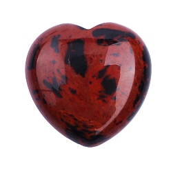 Красный Обсидиан Натуральный обсидиан из красного дерева, сердце из пальмового камня, массажные инструменты, карманный камень для медитации баланса энергии, 30x30x15 мм