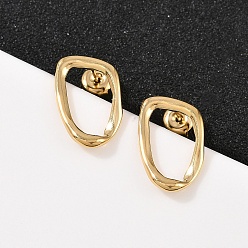 Настоящее золото 18K 304 серьги-гвоздики из нержавеющей стали, ионное покрытие (ip), реальный 18 k позолоченный, 18.5x13.5 мм