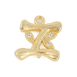 Letter I Латунные хрустальные стразы буквы звенья соединительные подвески, без кадмия, без никеля и без свинца, реальный 18 k позолоченный, Буква "i", 14x12x3.5 мм, отверстия : 1.2 mm и 1.5 мм