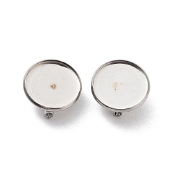 Stainless Steel Color 304 Stainless Steel Brooch Base Settings, Flat Round, Stainless Steel Color, 15.5x1.8mm, Tray: 14mm