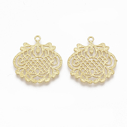 Без Покрытия Латунные подвески, без никеля , цветок, сырой (без покрытия), 26.5x25x1 мм, отверстие : 1.6 мм