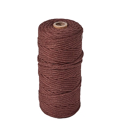Кокосово-Коричневый Хлопковый шнур макраме, круглая веревка макраме для настенных вешалок, украшения в стиле бохо, макраме своими руками, кокосового коричневый, 3 мм, около 109.36 ярдов (100 м) / рулон