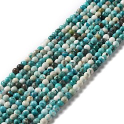 Бирюза Бусины из натурального магнезита, окрашенная и подогревом, круглые, бирюзовые, 4~4.5 мм, отверстие : 1 мм, около 92~93 шт / нитка, 15.51~15.71'' (39.4~39.9 см)