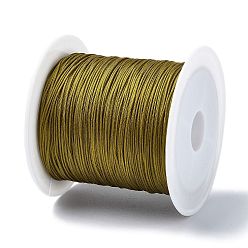 Цвет Оливы Нейлоновый шнур с китайским узлом, нейлоновый шнур для изготовления украшений, оливковый, 0.4 мм, около 28~30 м / рулон