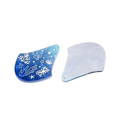 Морская звезда Печатные акриловые подвески, Тема океана, морская звезда, 39.5x31x2.5 мм, отверстие : 1.5 мм