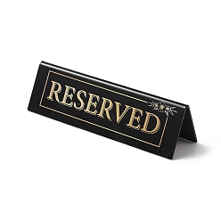 Black 12Pcs Acrylic Table Top Display Stand, Double Sided, Table Reservad Display Board, Black, 150x41x42mm