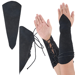 Black Viking Adjustable Polyester Cord Bracelets, Medieval Guard Wristband for Women, Black, 29x26x0.1~0.2cm