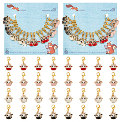 (52) Непрозрачная лаванда Маркеры для подвесок в виде головы коровы, сплав эмали со стразами крючком застежка-лобстер подвески, маркер с замком и кольцом с подвеской в виде винного бокала, разноцветные, 2.6 см, 4 цветов, 4 шт / цвет, 16 шт / комплект