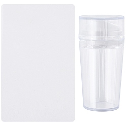 Прозрачный Пластиковый скребок для штамповки ногтей с колпачком, штамп для кончика ногтя, прозрачные, 6.3x2.5~3.15 см