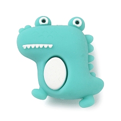 Dinosaur Силиконовые бусины, бледные бирюзовая, фокусные бусы, динозавр, 29x27x14.5 мм, отверстие : 2 мм