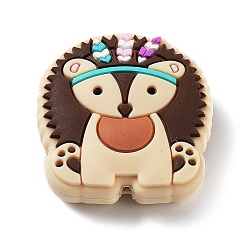 Бланшированный Миндаль Фокальные бусины из пищевого силикона в форме ёжика, изготовление ожерелий diy, бланшированный миндаль, 27.5x27x9.5 мм, отверстие : 2 мм