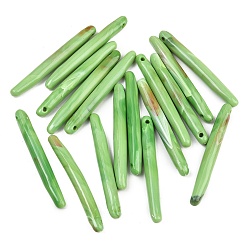 Зеленый лайм Непрозрачной акриловые большие подвески, палочные амулеты, зеленый лайм, 74x8.5 мм, отверстие : 3 мм, Около 113 шт / 500 г