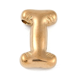 Letter I Ионное покрытие (ip) 304 подвески из нержавеющей стали, реальный 18 k позолоченный, Буква "i", 18.5x11x4.5 мм, отверстие : 2 мм