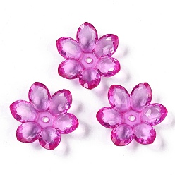 Сливовый Прозрачные колпачки акриловая бисера, бусины из цветка лотоса, слива, 23.5x21x6.5 мм, отверстие : 2 мм, 462 шт / 500 г