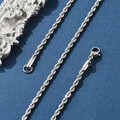 Нержавеющая Сталь Цвет Устойчивые к потускнению 304 ожерелья из нержавеющей стали, с застежкой омар коготь, цвет нержавеющей стали, 19.7 дюйм (50 см), 2.3 мм