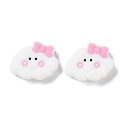 Cloud Силиконовые бусины, изготовление ожерелий diy, белые, облако, 27x34x8 мм, отверстие : 2 мм