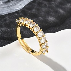 Настоящее золото 18K Латунные микро проложить пальцев кольца кубического циркония, долговечный, стойки покрытие, без свинца и без кадмия, реальный 18 k позолоченный, 4 мм, внутренний диаметр: 17 мм