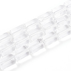 Хрусталь Природных кристаллов кварца бисер нитей, колонка, горного хрусталя, 11.5~12x8 мм, отверстие : 1 мм, около 63 шт / нитка, 15.55 дюйм (39.5 см)