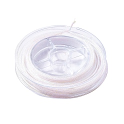 Белый Полиэфирный металлический шнур, с рыбьей нитью внутри, круглые, радужный, белые, 1 мм