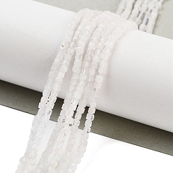 Rainbow Moonstone Бусины из натурального радужного лунного камня, граненый стол, вырезанный куб, 1.5~2.5x1.5~2.5x1.5~2 мм, отверстие : 0.4 мм, около 183~186 шт / нитка, 15.35~15.55'' (39~39.5 см)